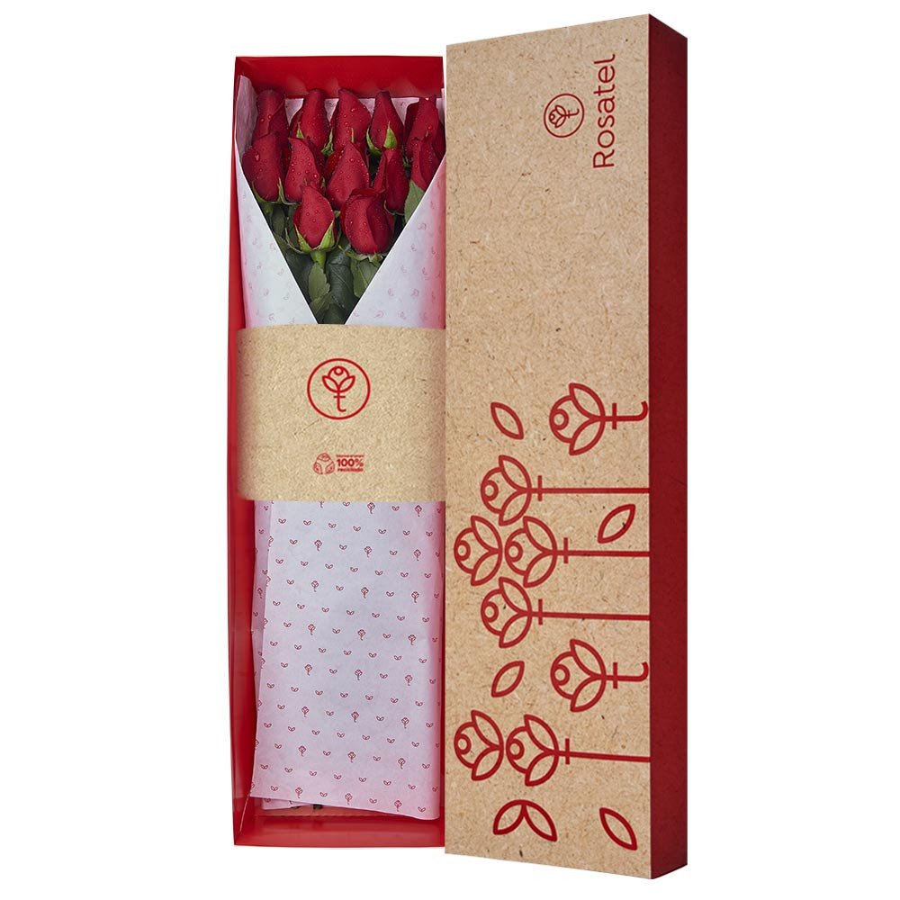 Caja 3R Natural con 12 Rosas Rosatel