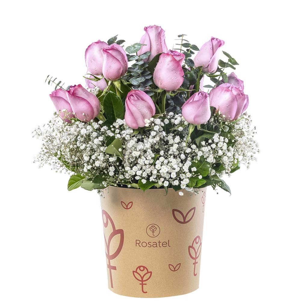 Sombrerera 3R Natural Grande con 15 Rosas y Flores Rosatel