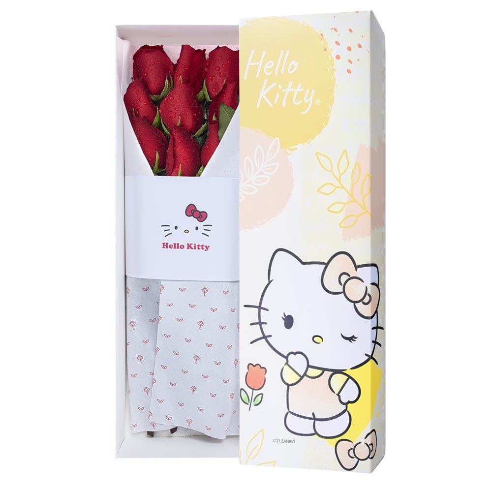 Caja Línea Floral de Hello Kitty con 9 Rosas Rosatel