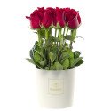 Sombrerera Crema Mediana con 15 Rosas Rosatel