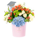 Sombrerera Mini Rosas y Flores Graduación Rosatel
