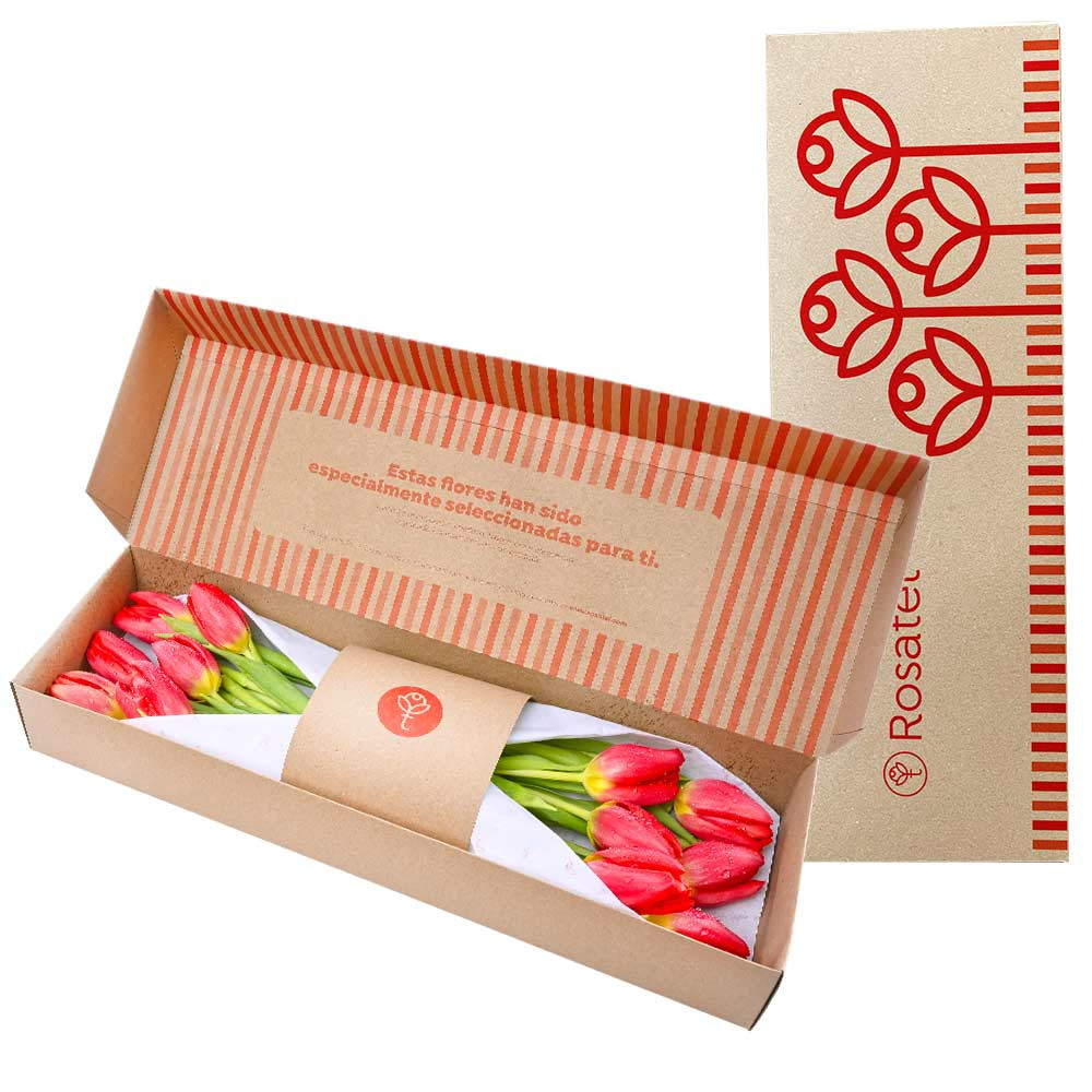 Caja Natural Rosatel Nueva Edición con 15 Tulipanes Rosatel