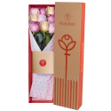 Caja Natural con 9 Rosas Colores Pasteles Rosatel