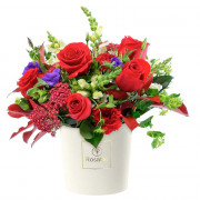 Sombrerera Crema Mediana con Rosas y Flores