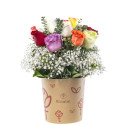 Sombrerera Grande con 15 Rosas Variadas y Flores Rosatel