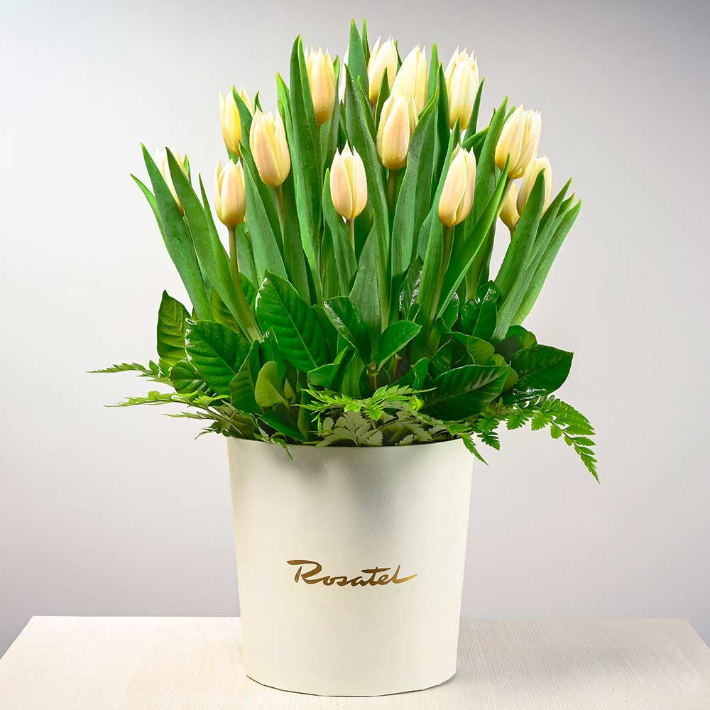 Arreglo Memories Tulipanes y Follaje Rosatel