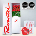 Caja con 12 Rosas y Chocolates Cacaosuyo Rosatel