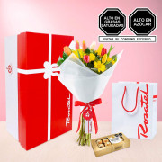 Ramo Tulipanes y Chocolates Ferrero