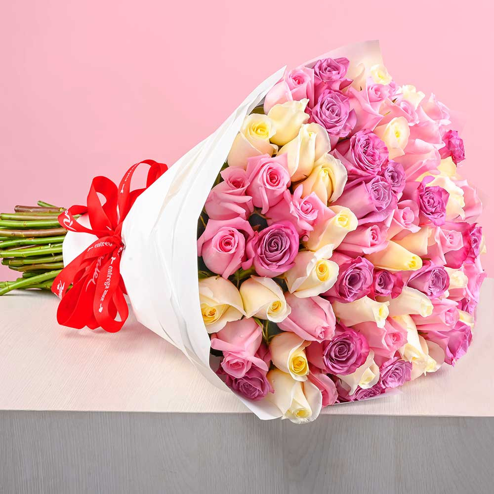 Ramo Dulce Elegancia con 75 Rosas Rosatel