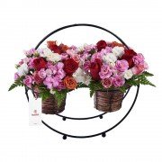 Canasta con 8 Rosas y Mini Rosas