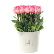 Sombrerera Crema Grande con 25 Rosas