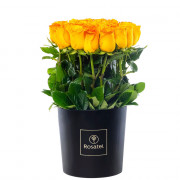 Sombrerera Negra Grande con 25 Rosas