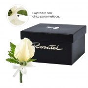 Corsage con Mini Rosa Crema