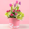 Arreglo floral ternura de tulipanes Rosatel