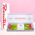 Flores delivery caja blanca Rosatel con 12 tulipanes Rosatel
