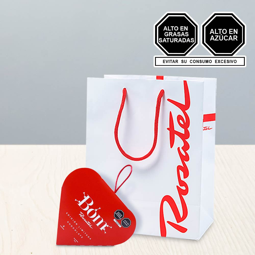 Mini corazón Bom Rosatel chocolates para regalar 4 unid. Rosatel