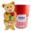Peluches grandes Hugo con rosa Rosatel