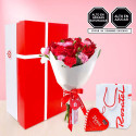Florería ramo rosas flores y chocolates bom Rosatel
