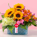 Arreglo floral vintage girasoles y flores Rosatel