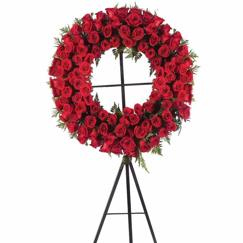 Corona Grande con 100 Rosas y Follaje Rosatel