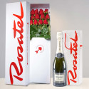 Caja con 12 Rosas y Asti Riccadonna Rosatel