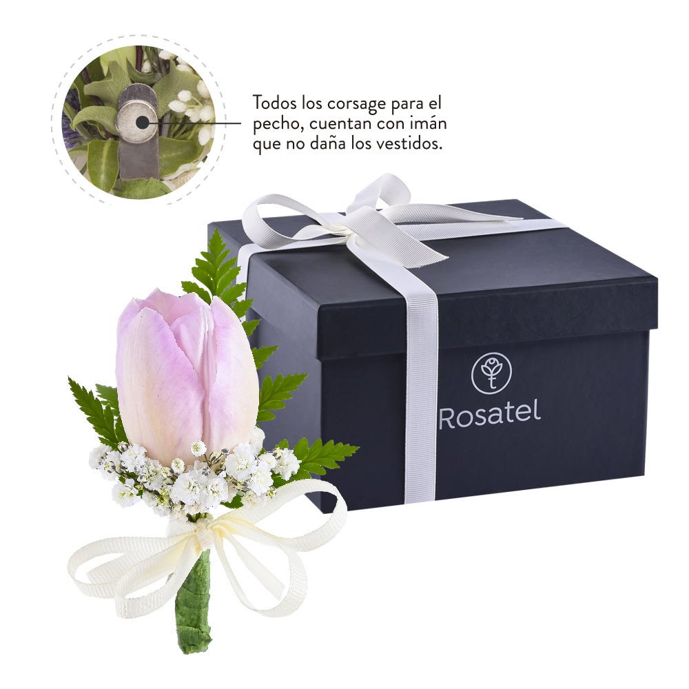 Corsage con Tulipán para Pecho Rosatel