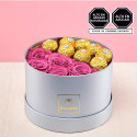 Arreglo floral Ferrero rosas preservadas Rosatel