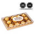 Bombones Ferrero Rocher con relleno cremoso y avellana entera en caja acrílica 12 unids. Rosatel