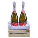 2 Asti Zonin 750 ml (Italia) en jaba de madera Rosatel