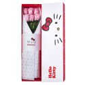Caja Lazos Hello Kitty con 6 Rosas Preservadas Rosatel