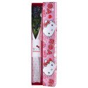 Caja Corazones Hello Kitty con3 Rosas Preservadas Negras Rosatel