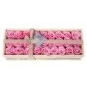 Caja de Madera con Rosas Preservadas Rosadas Rosatel