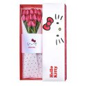 Caja Lazos Hello Kitty con 12 Tulipanes Rosatel