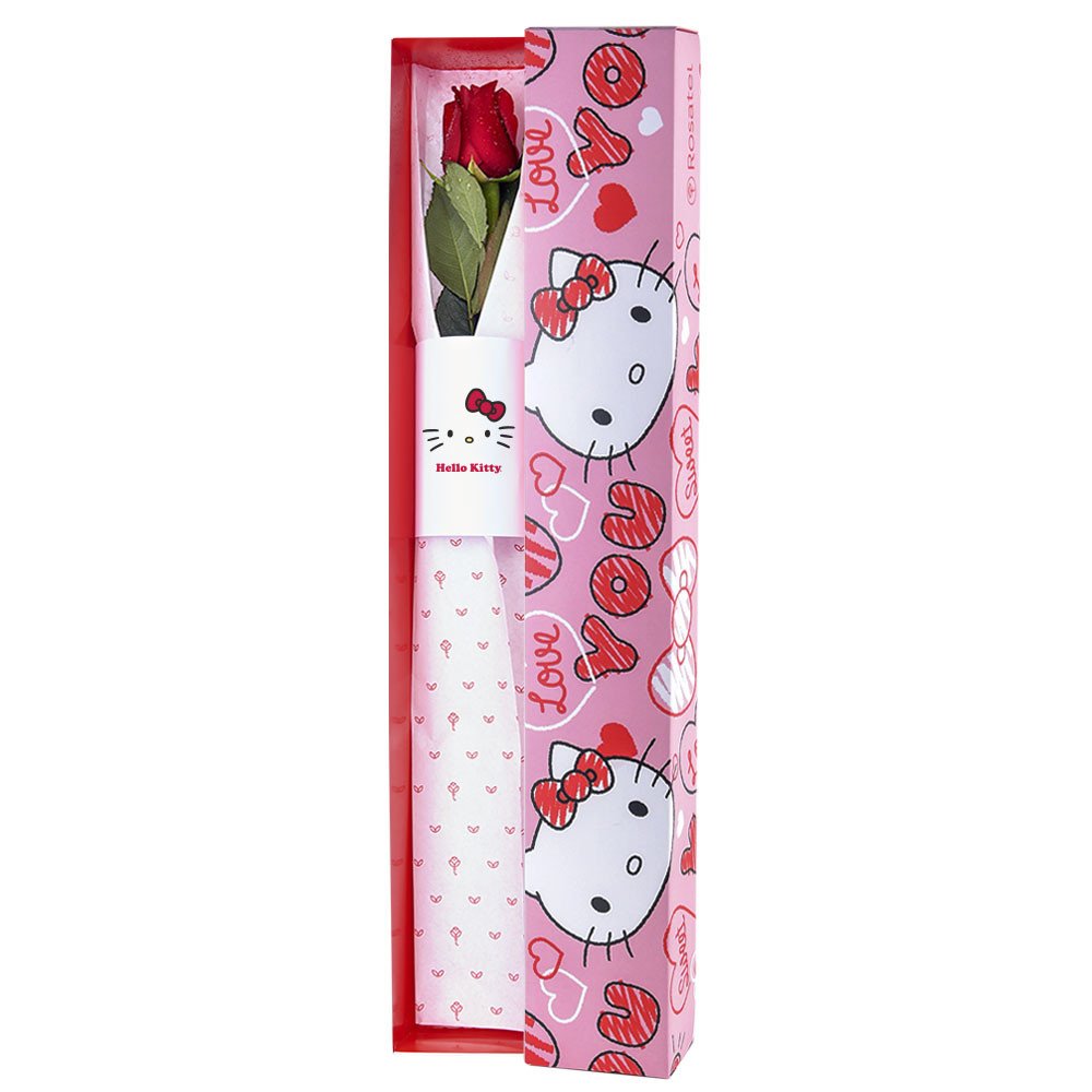 Caja Corazones Hello Kitty con 1 Rosa Rosatel