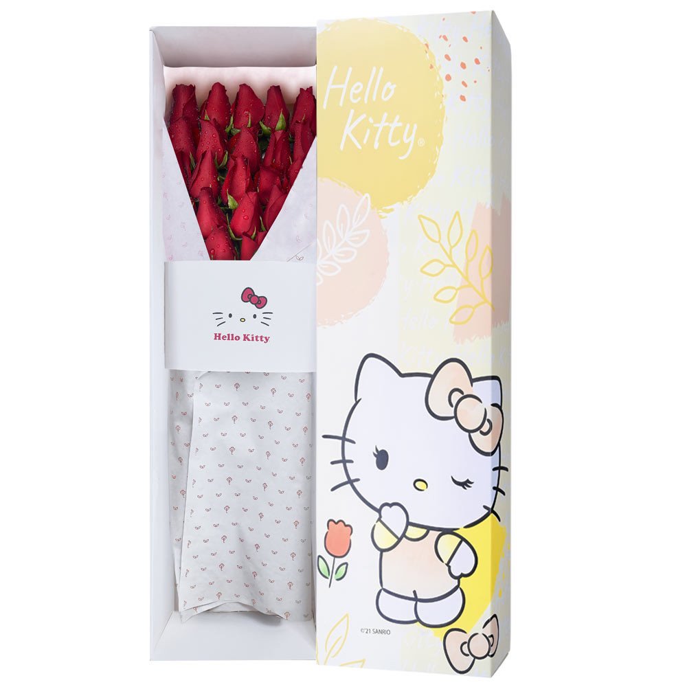 Caja Línea Floral de Hello Kitty con 24 Rosas Rosatel