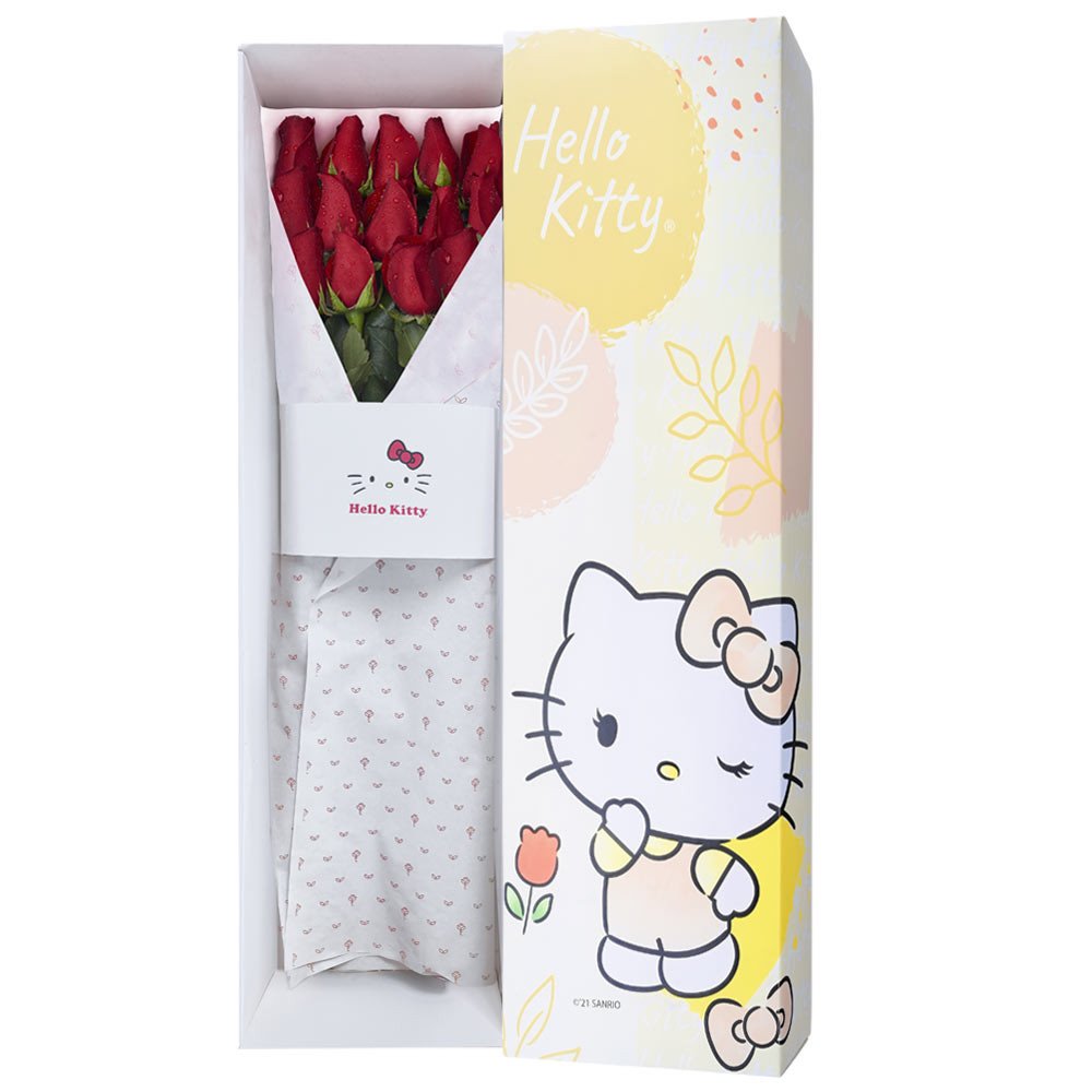Caja Línea Floral de Hello Kitty con 15 Rosas Rosatel