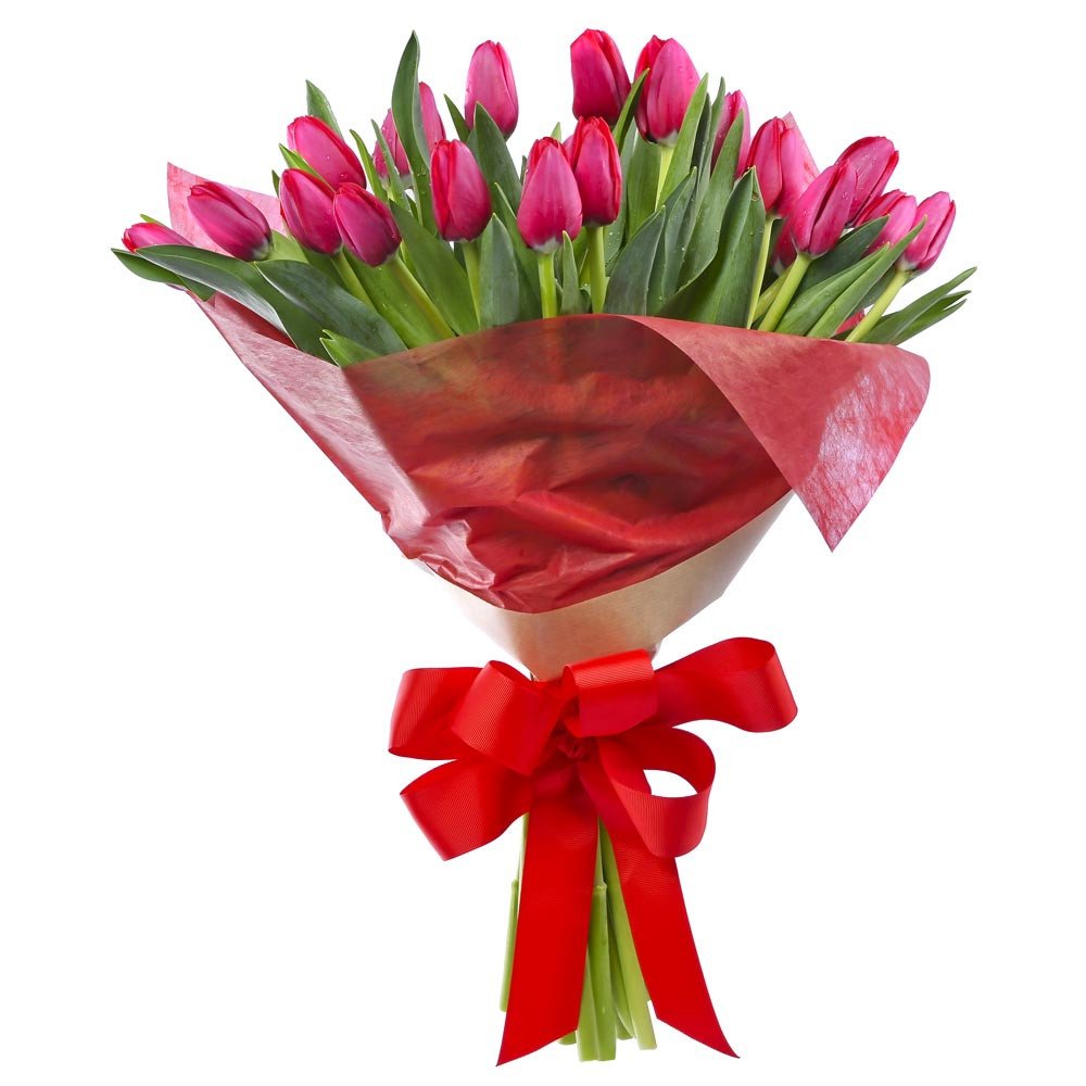 Ramo Amor con 25 Tulipanes Rojos Rosatel