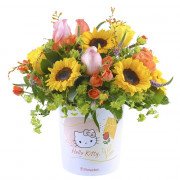 Sombrerera Línea Floral Hello Kitty Girasoles y Flores