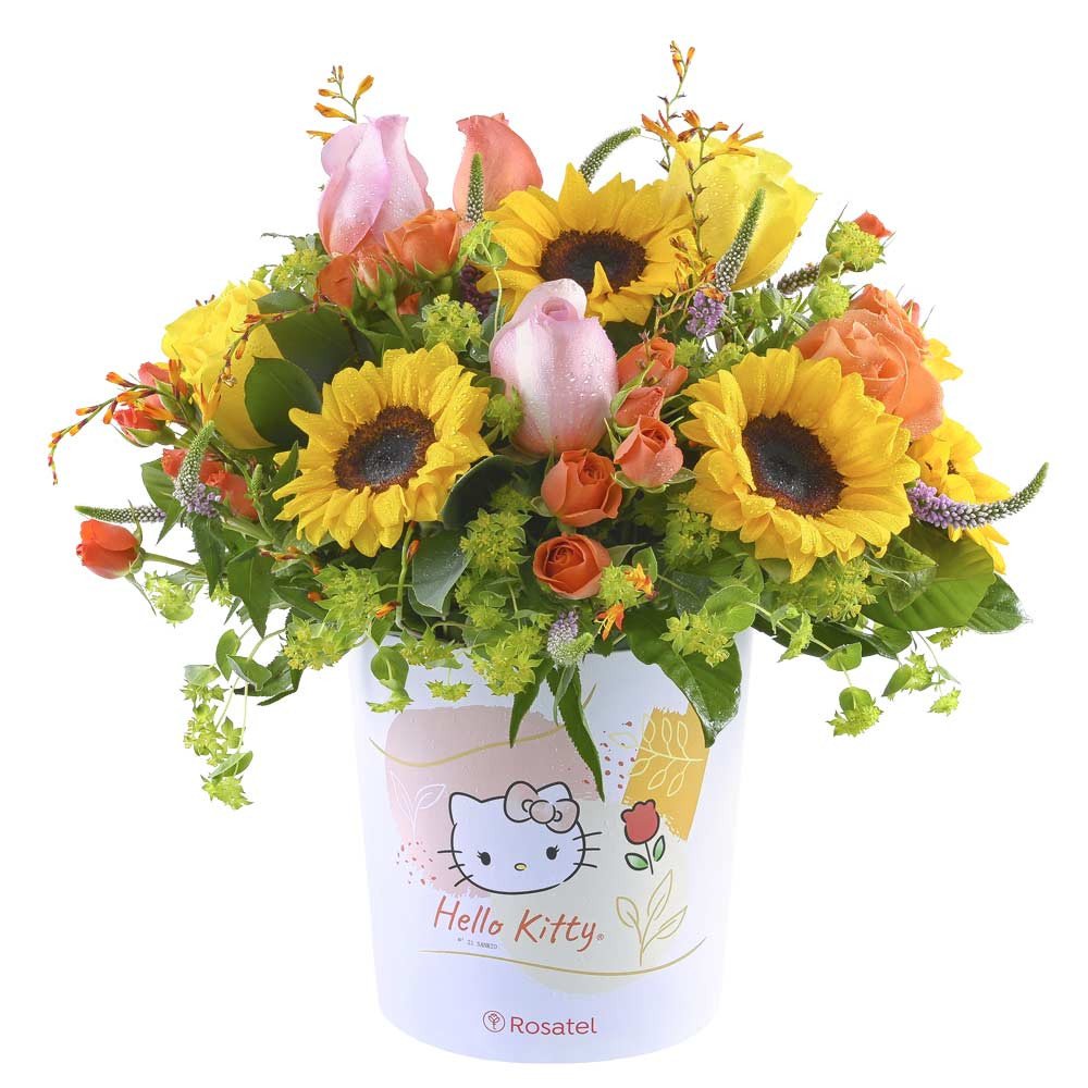 Sombrerera Línea Floral Hello Kitty Girasoles y Flores Rosatel