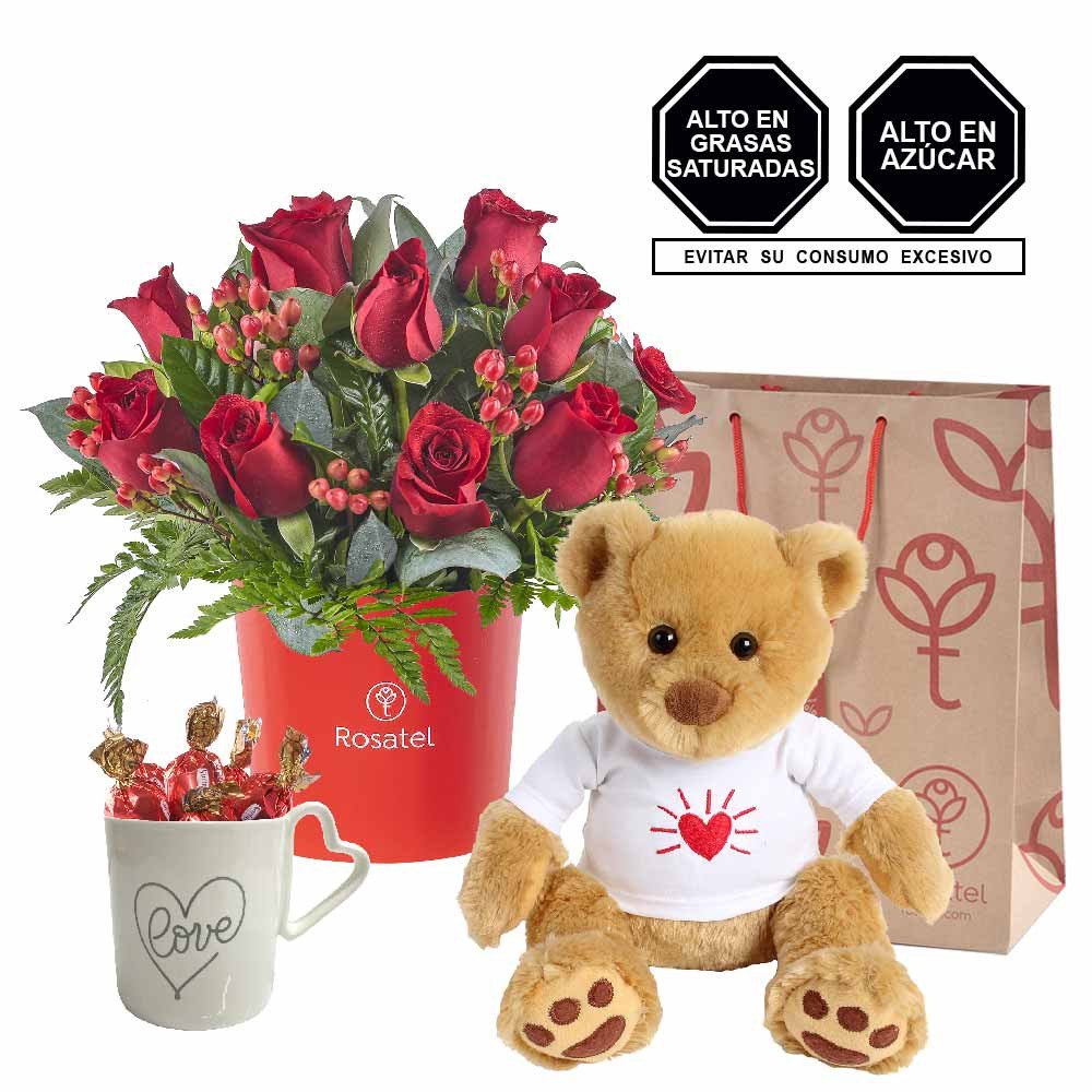 Sorpresa de Amor Rosas Hugo y Bombones Sorini