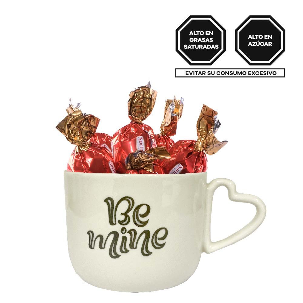 Taza Corazón Be Mine con Bombones Sorini Rosatel