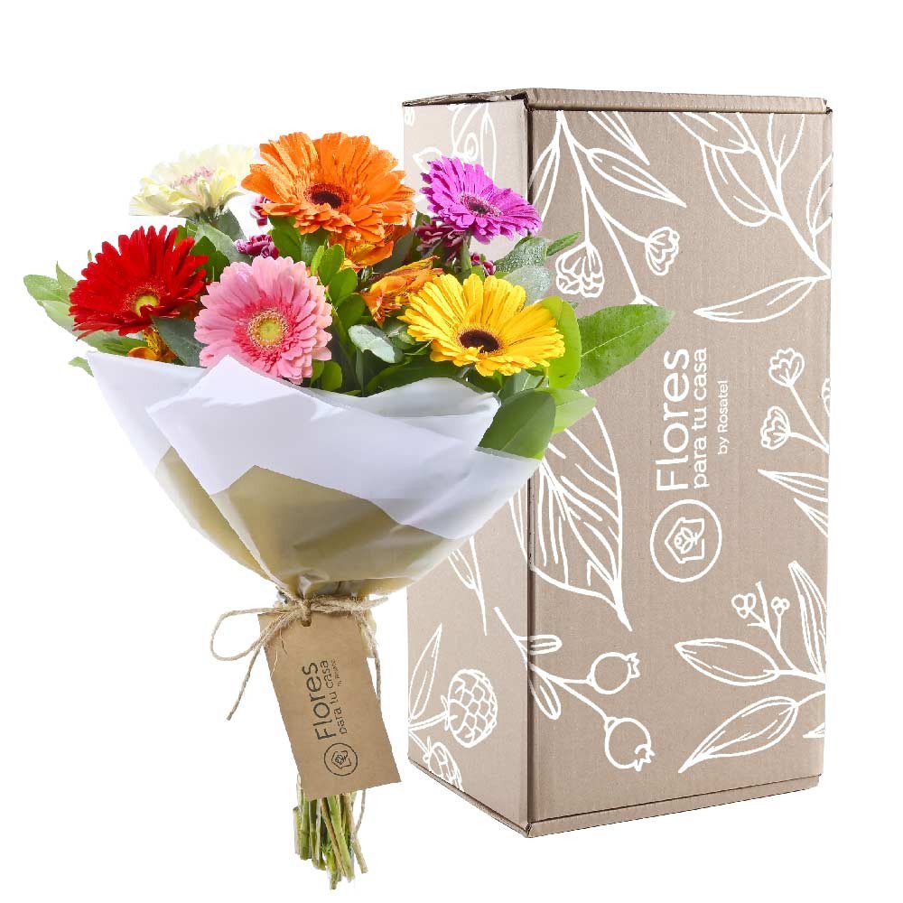 Envío de flores gerberas de colores en ramo Rosatel Lima