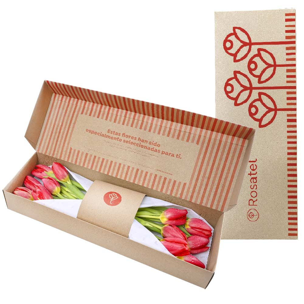 Caja Rosatel Natural Nueva Edición con 12 Tulipanes Rosatel