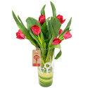 Arreglo Love con 12 Tulipanes Rojos Rosatel