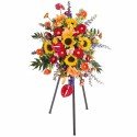 Lágrima c/ Trípode con Gerberas, Girasoles y Flores Variadas Rosatel