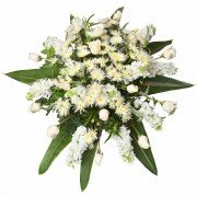 Lágrima s/ trípode con verónica rosa de chacra y flores varias