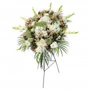 Lágrima c/ Trípode con Gladiolos, Astromelias, Copo de Nieve y Flores Varias