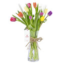 Arreglo con 10 Tulipanes Colores Variados Rosatel