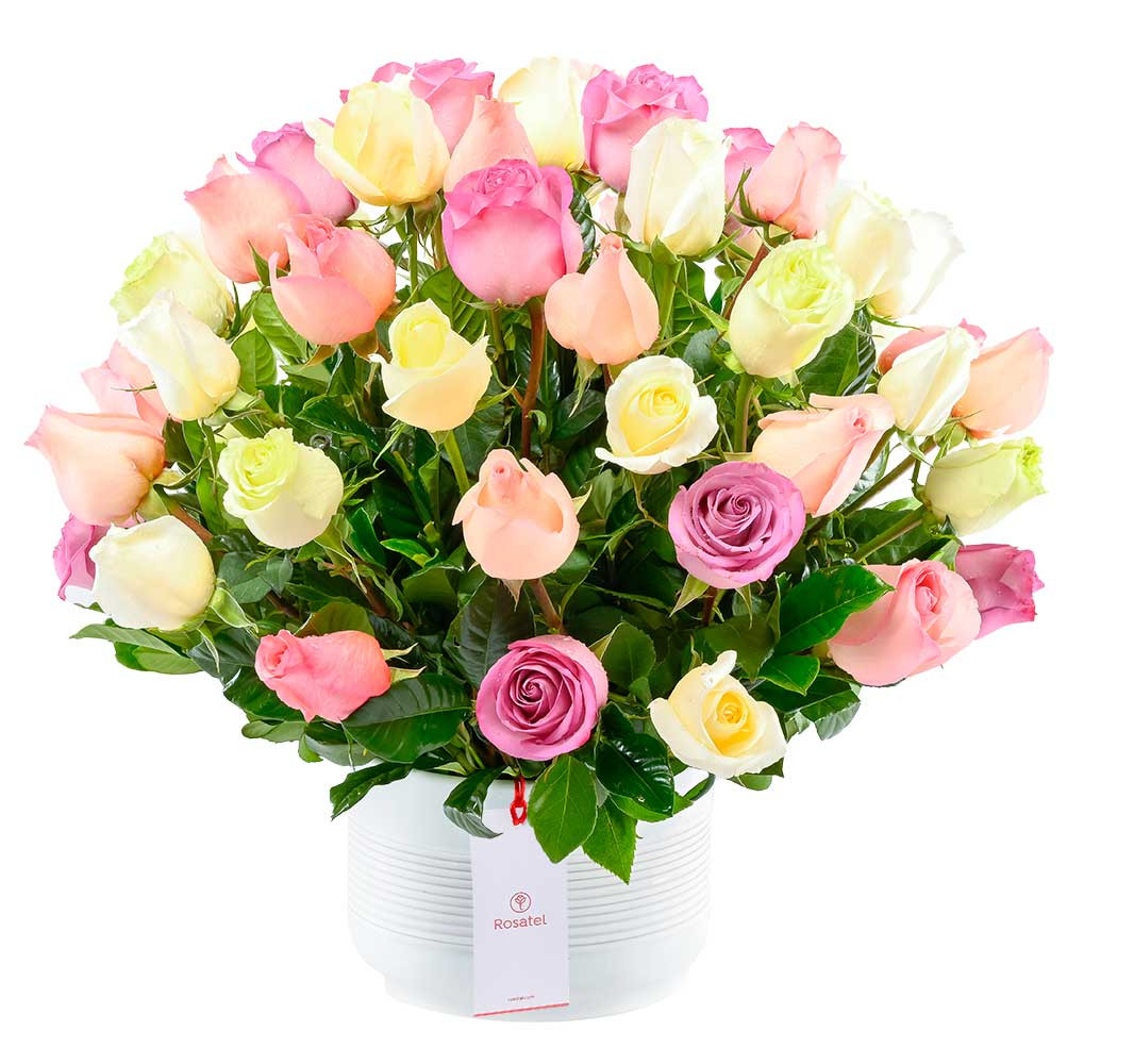 Arreglo con 60 Rosas Variadas Rosatel