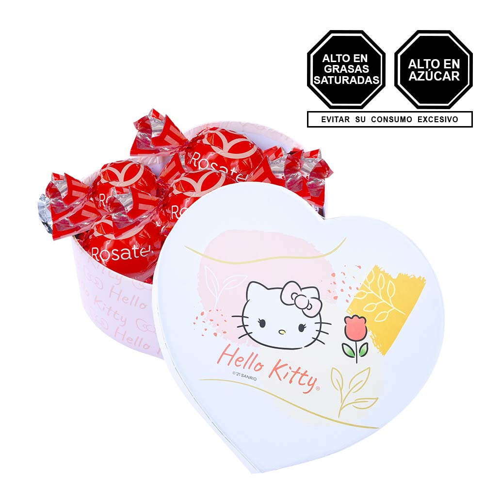 Caja Corazón Floral Hello Kitty con Chocolates Cacaosuyo Rosatel